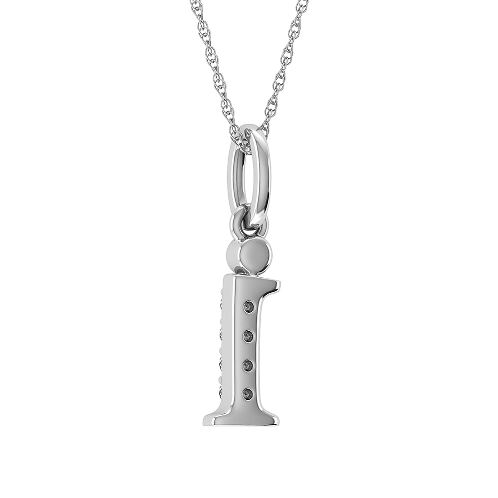 Diamond 1/20 Ct.Tw. Letter I Pendant in 10K White Gold