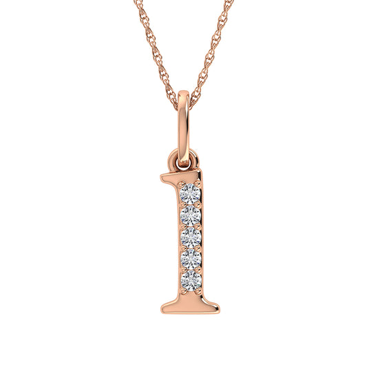 Diamond 1/20 Ct.Tw. Letter L Pendant in 10K Rose Gold