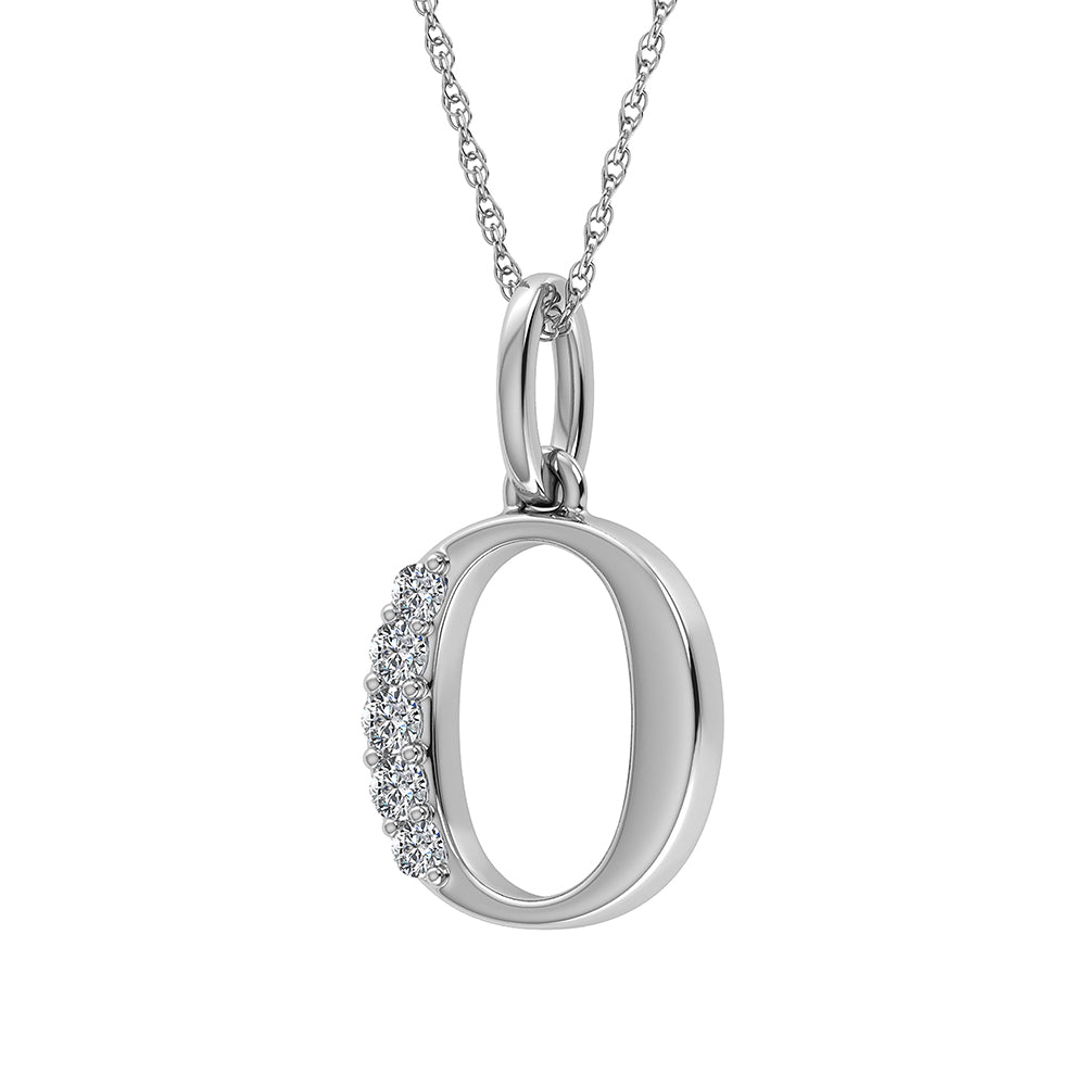 Diamond 1/20 Ct.Tw. Letter O Pendant in 10K White Gold