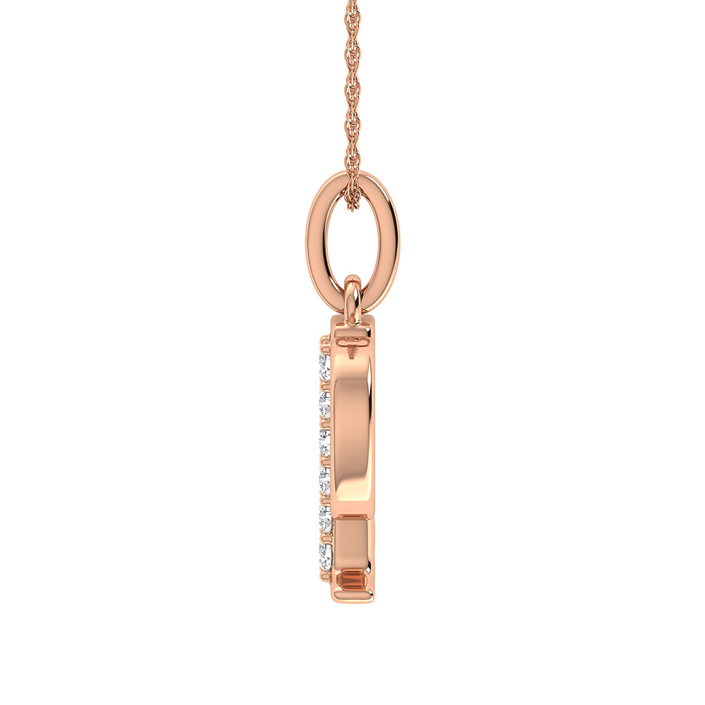 Diamond 1/20 Ct.Tw. Letter P Pendant in 10K Rose Gold