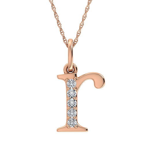 Diamond 1/20 Ct.Tw. Letter R Pendant in 10K Rose Gold