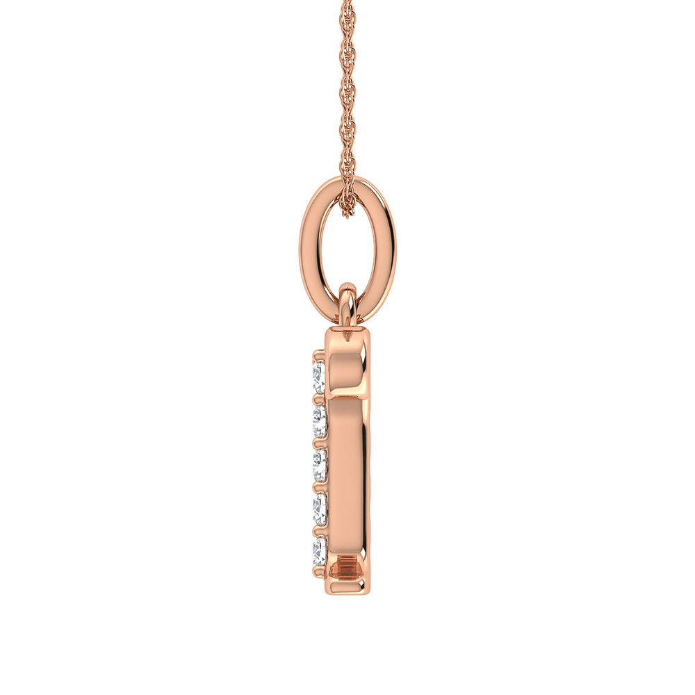 Diamond 1/20 Ct.Tw. Letter R Pendant in 10K Rose Gold