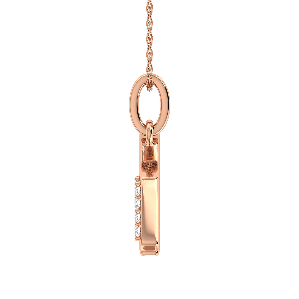 Diamond 1/20 Ct.Tw. Letter U Pendant in 10K Rose Gold