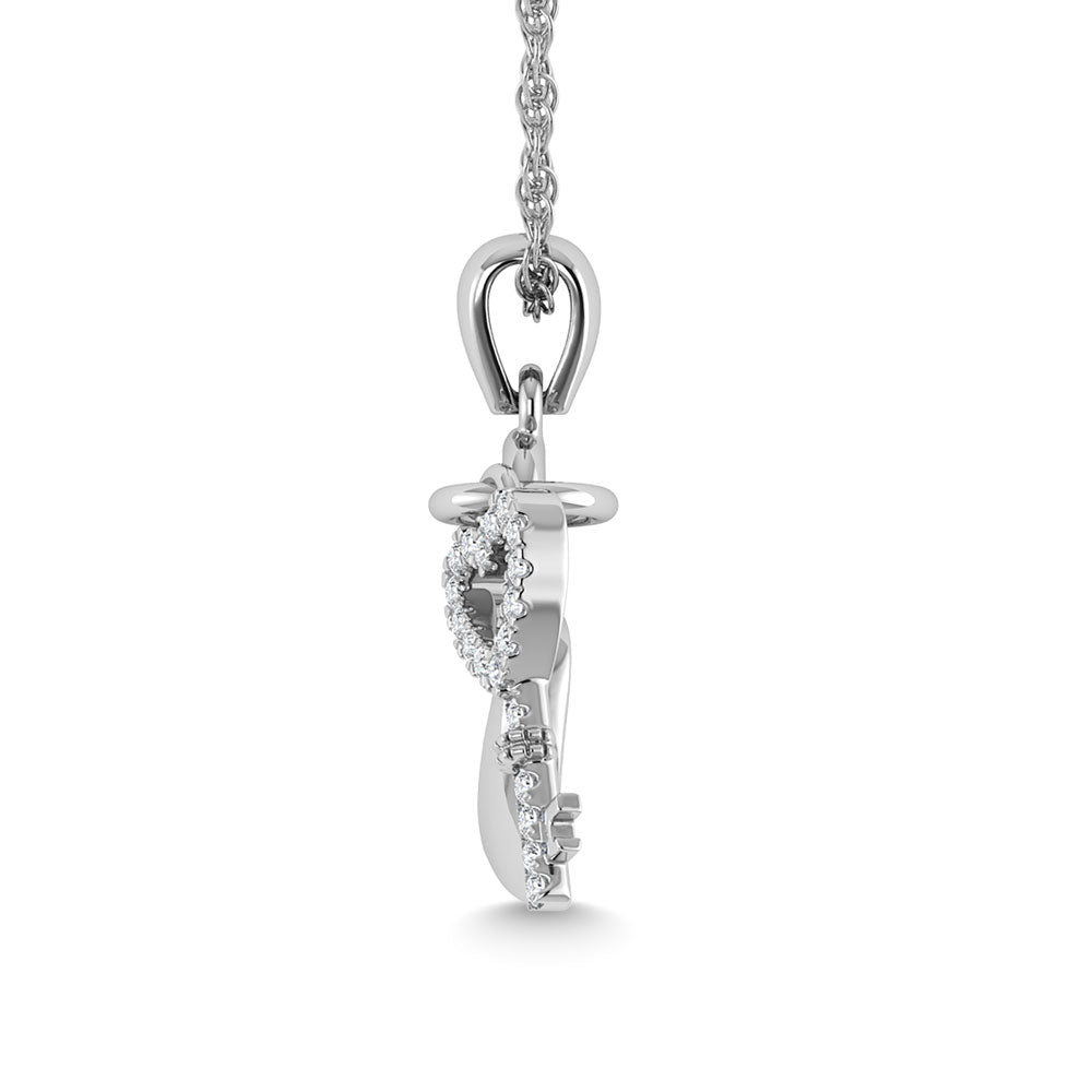 Diamond 1/20 Ct.Tw. Lock Pendant in 925 Silver