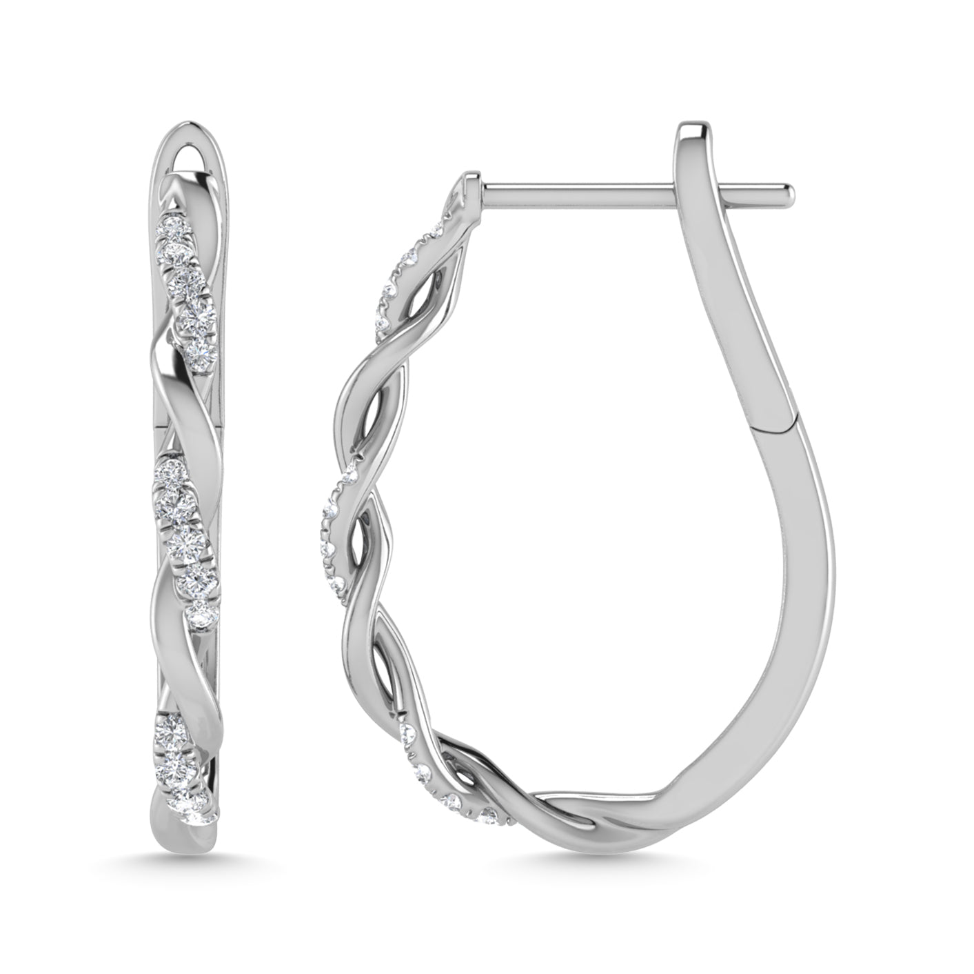 Diamond 1/4 Ct.Tw. Hoop Earrings in 10K White Gold