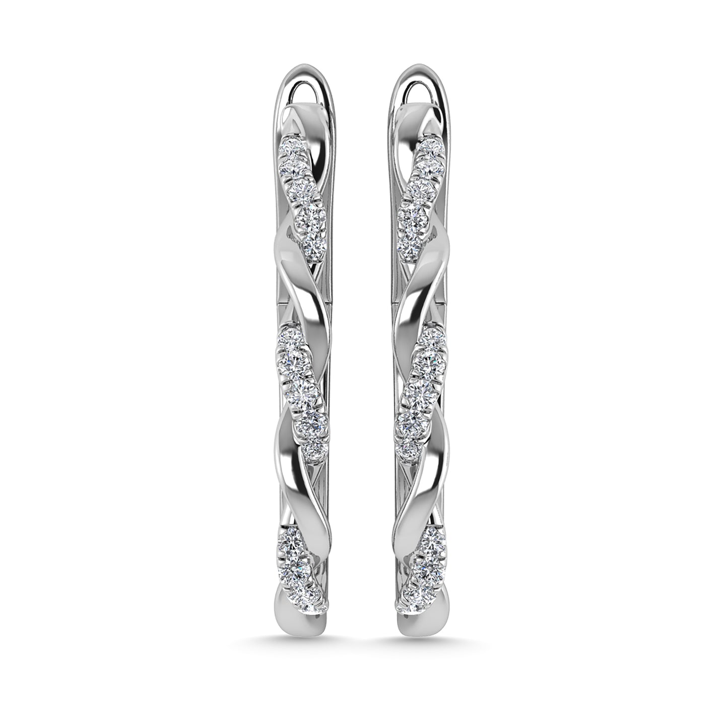 Diamond 1/4 Ct.Tw. Hoop Earrings in 10K White Gold