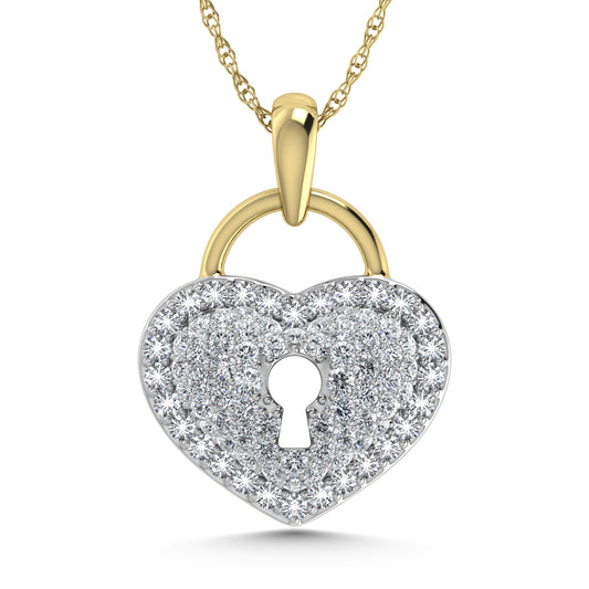 10K Yellow Gold Diamond 1 Ct.Tw. Heart Pendant