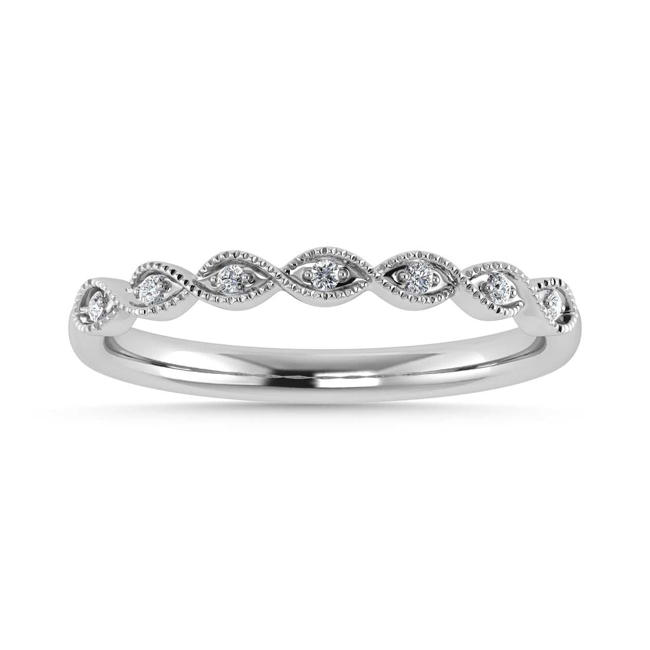 Diamond 1/20 Ct.Tw. Stack Band in 10K White Gold