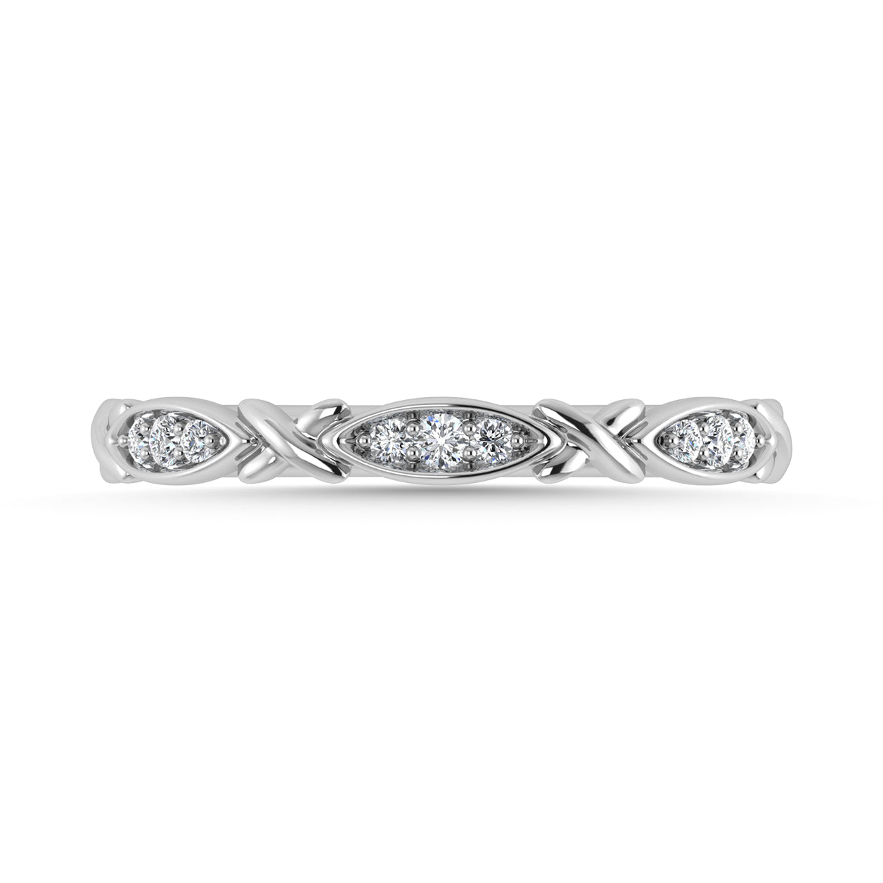 Diamond 1/20 Ct.Tw. Stack Band in 10K White Gold