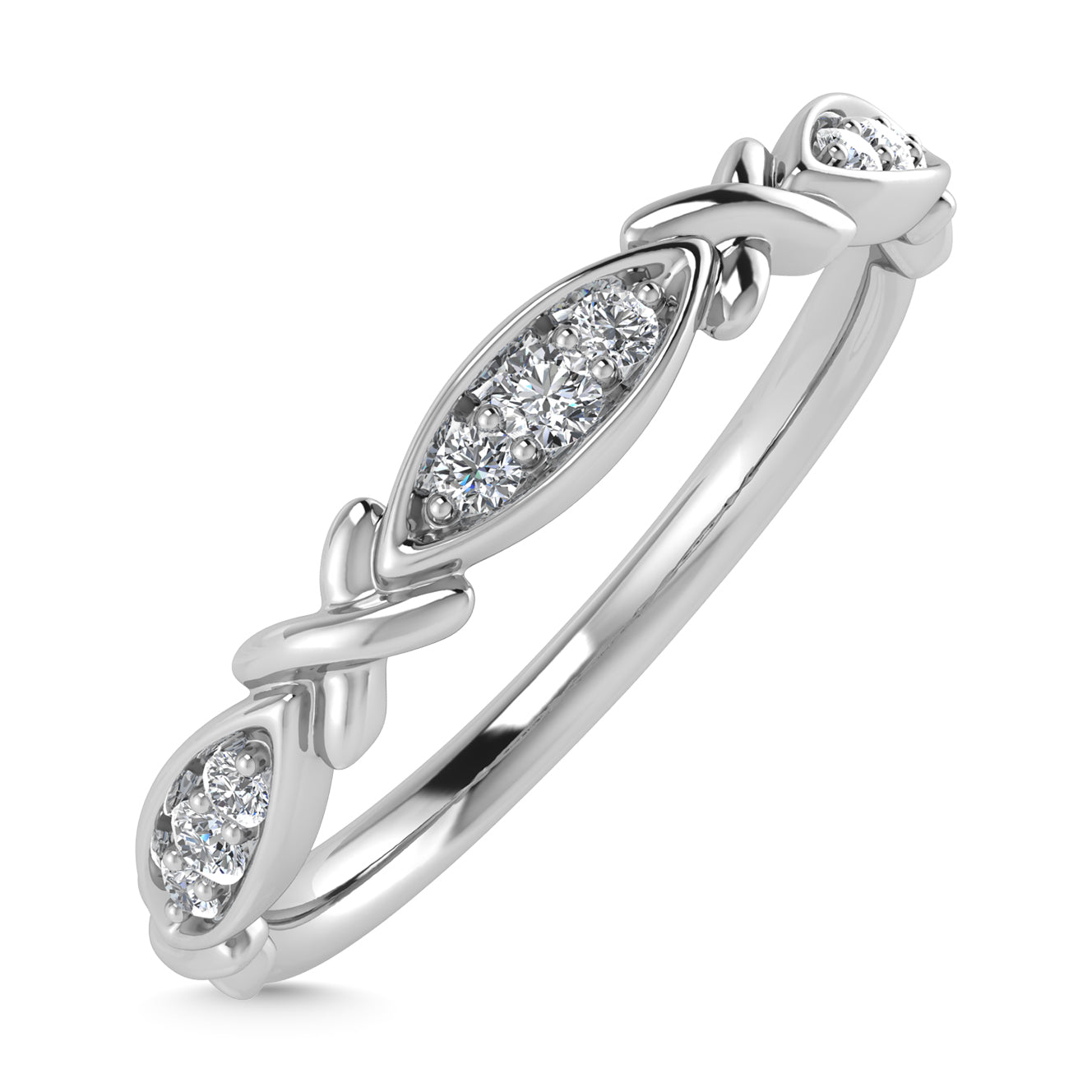 Diamond 1/20 Ct.Tw. Stack Band in 10K White Gold