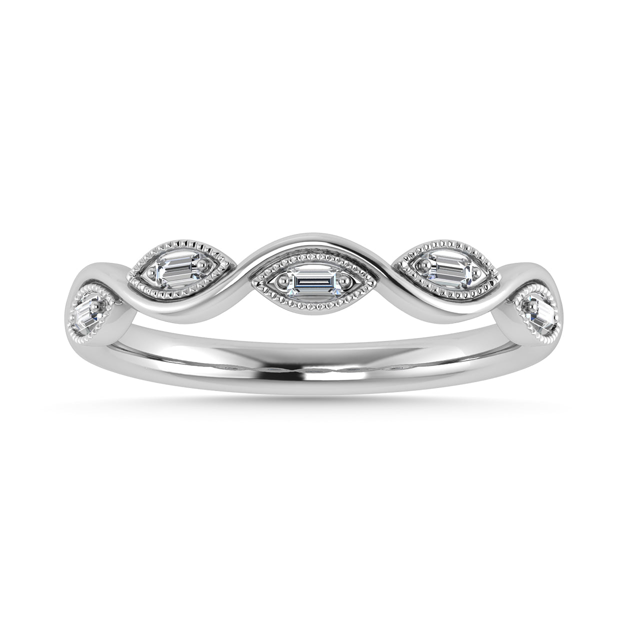 Diamond 1/20 Ct.Tw. Stack Band in 10K White Gold