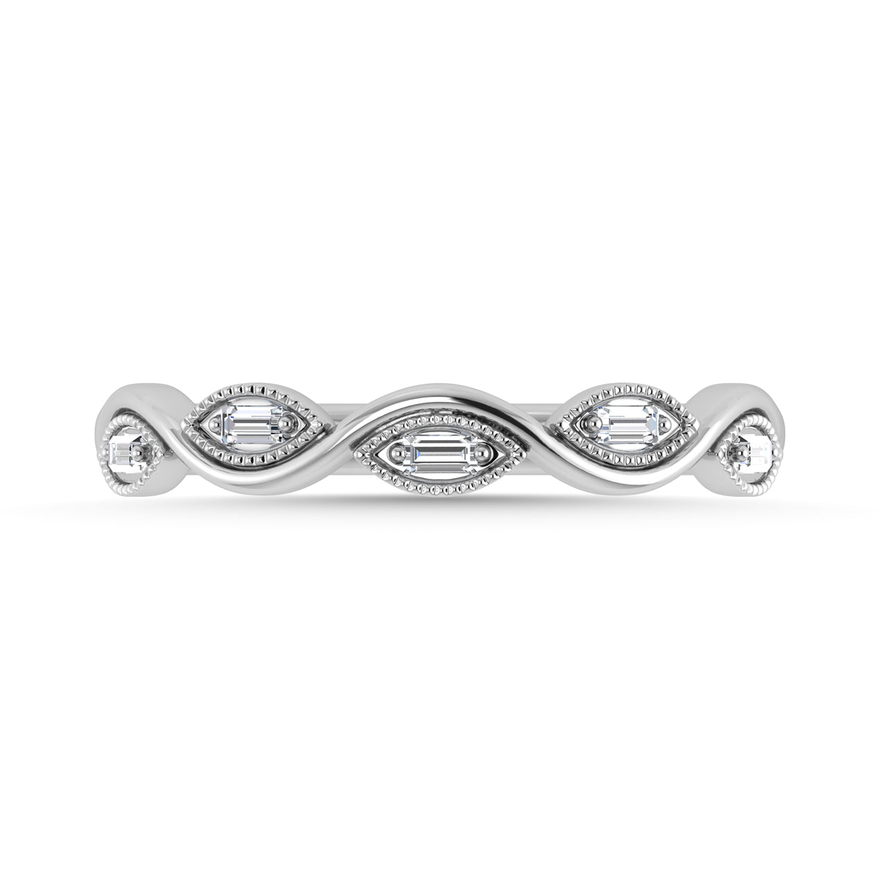 Diamond 1/20 Ct.Tw. Stack Band in 10K White Gold