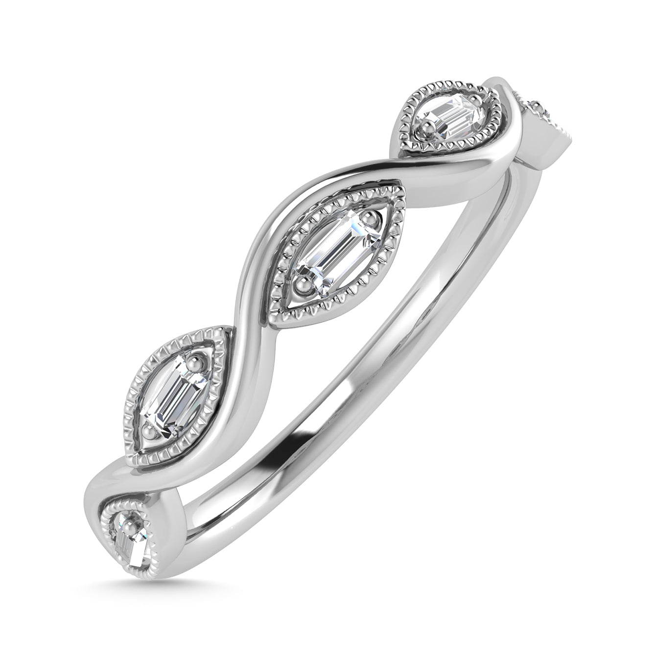 Diamond 1/20 Ct.Tw. Stack Band in 10K White Gold