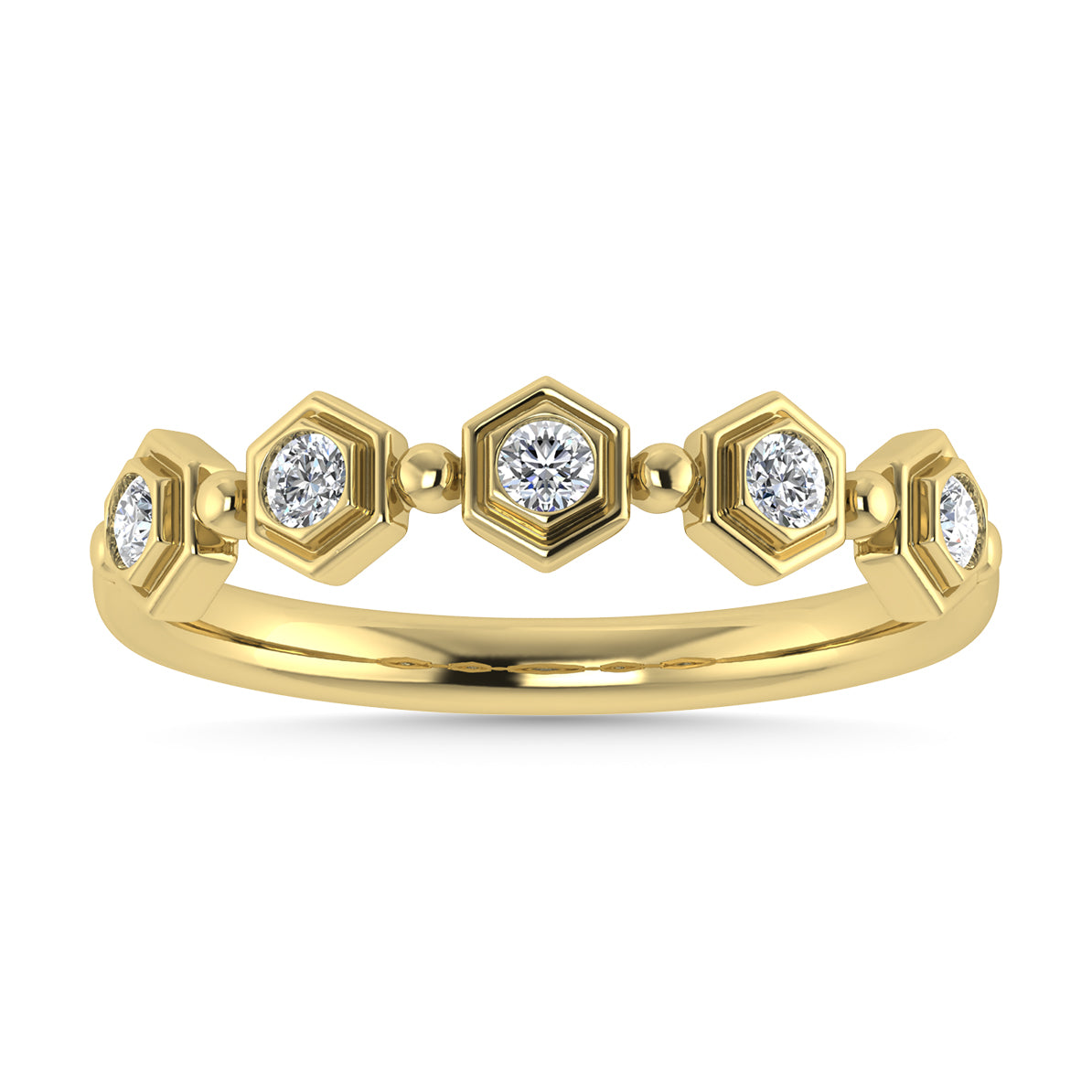 Diamond 1/8 Ct.Tw. Stack Band in 10K Yellow Gold