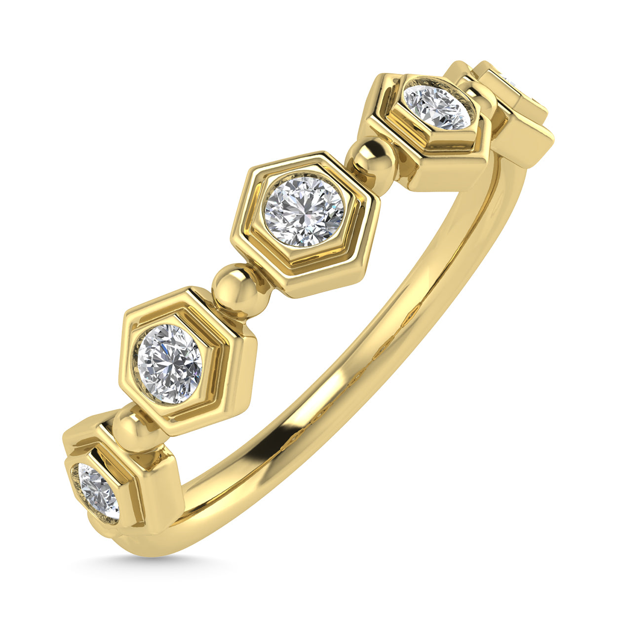 Diamond 1/8 Ct.Tw. Stack Band in 10K Yellow Gold