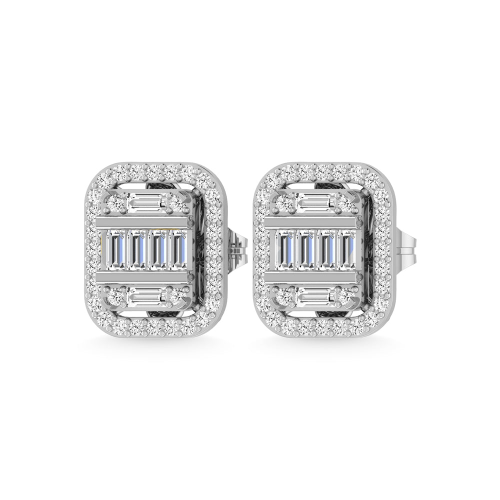 10K White Gold Diamond 1/2 Ct.Tw. Fashion Earrings
