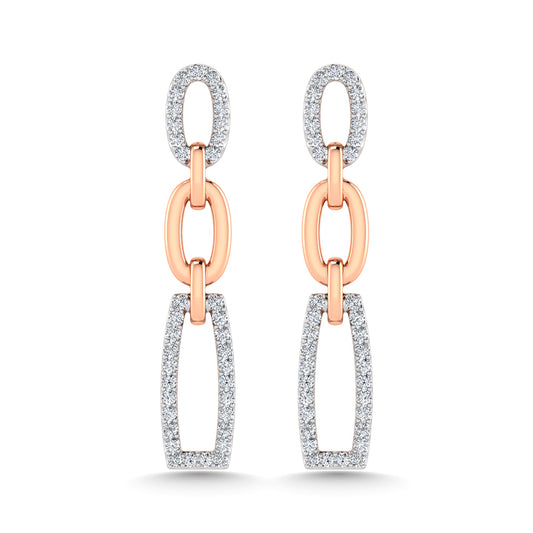 14K Two Tone Diamond 1/5 Ct.Tw. Fashion Earrings