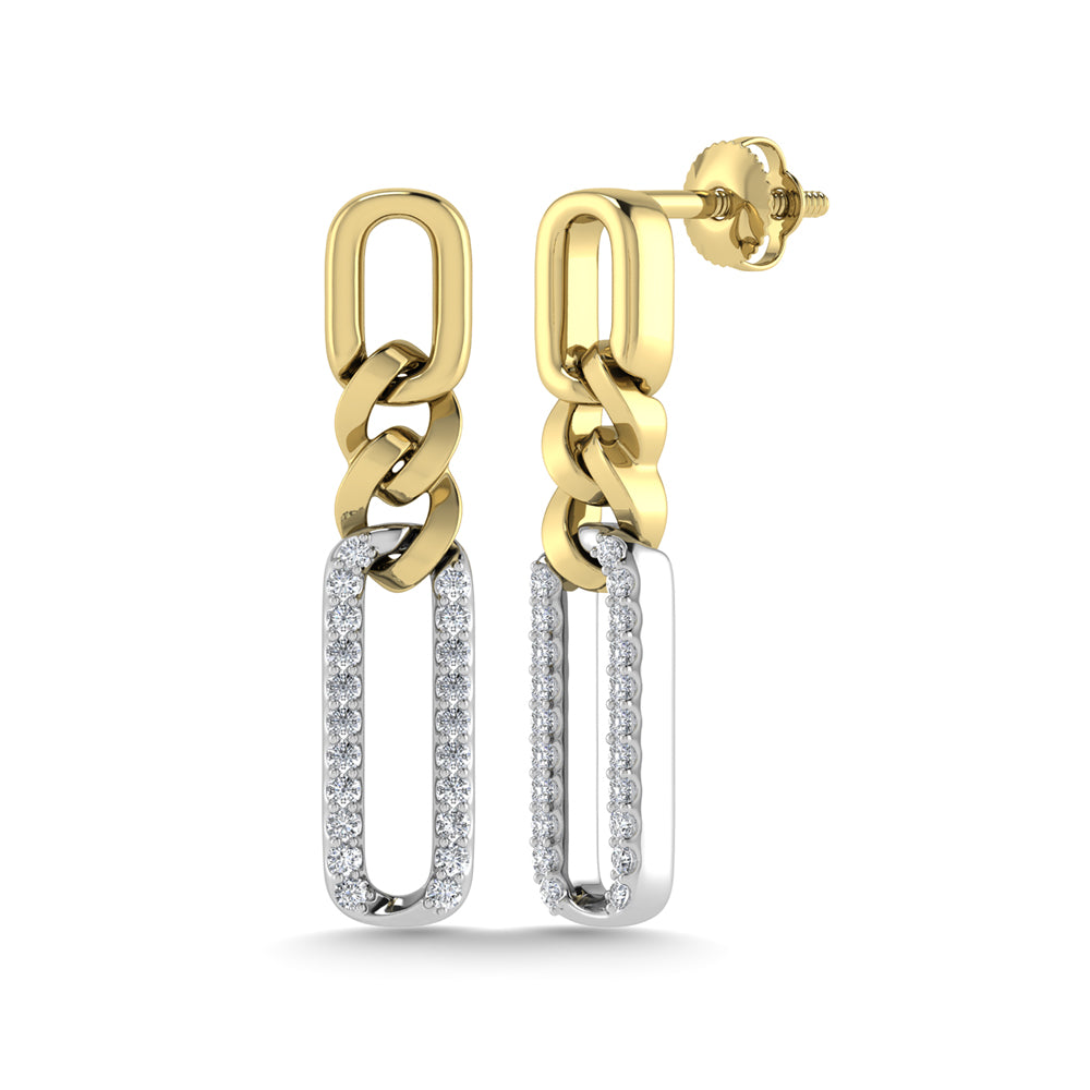 10K Two Tone Diamond 1/10 Ct.Tw. Fashion Earrings