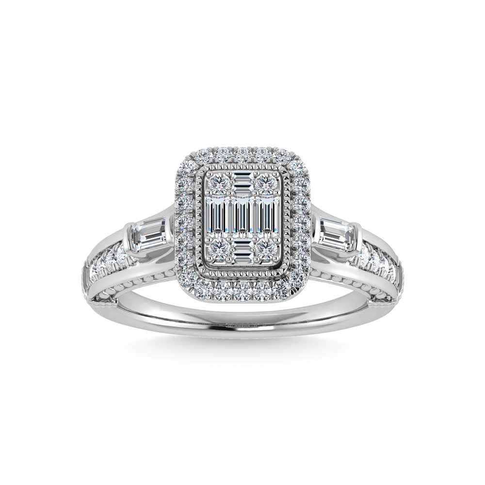 14K White Gold Diamond 5/8 Ct.Tw. Engagement Ring