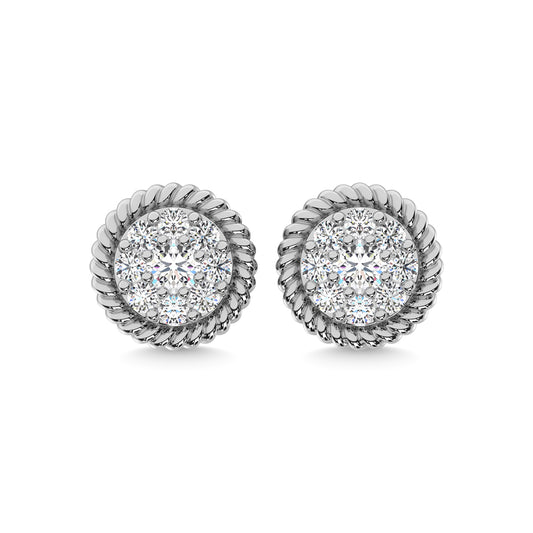 10K White Gold Diamond 1/4 Ct.Tw. Fashion Earrings