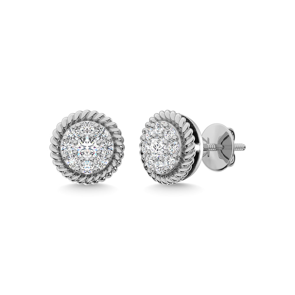 10K White Gold Diamond 1/4 Ct.Tw. Fashion Earrings