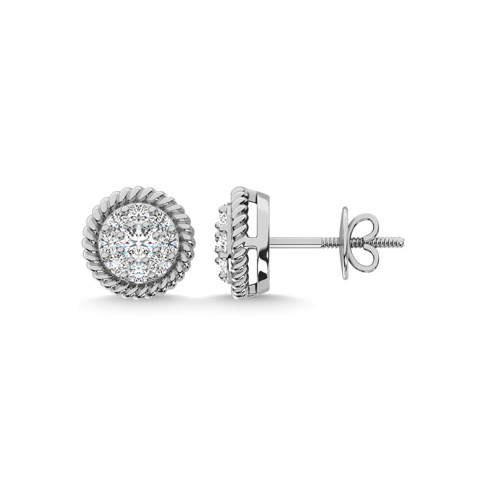 10K White Gold Diamond 1/4 Ct.Tw. Fashion Earrings