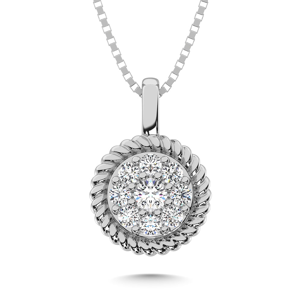 10K White Gold Diamond 1/6 Ct.Tw. Fashion Pendant