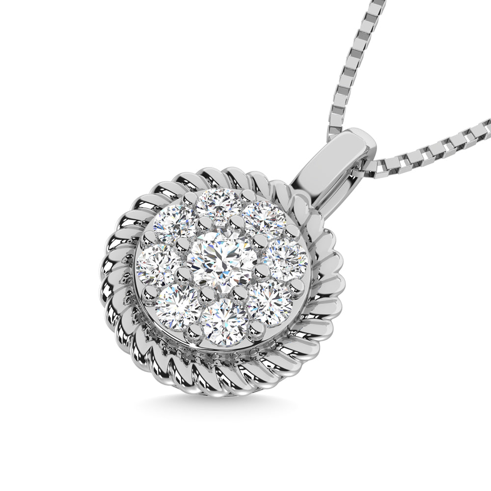 10K White Gold Diamond 1/6 Ct.Tw. Fashion Pendant