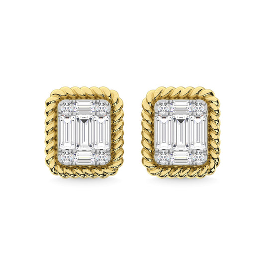 14K Yellow Gold Diamond 1/5 Ct.Tw. Fashion Earrings