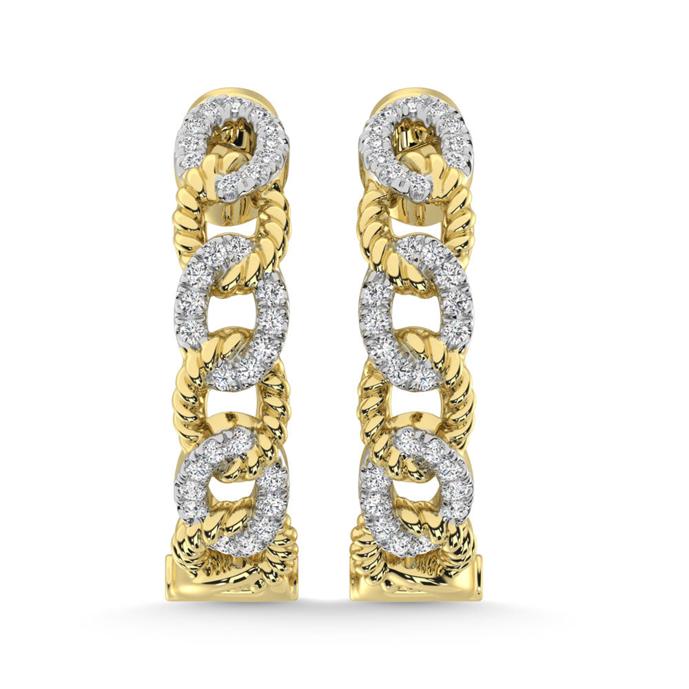 14K Yellow Gold Diamond 1/4 Ct.Tw. Earrings