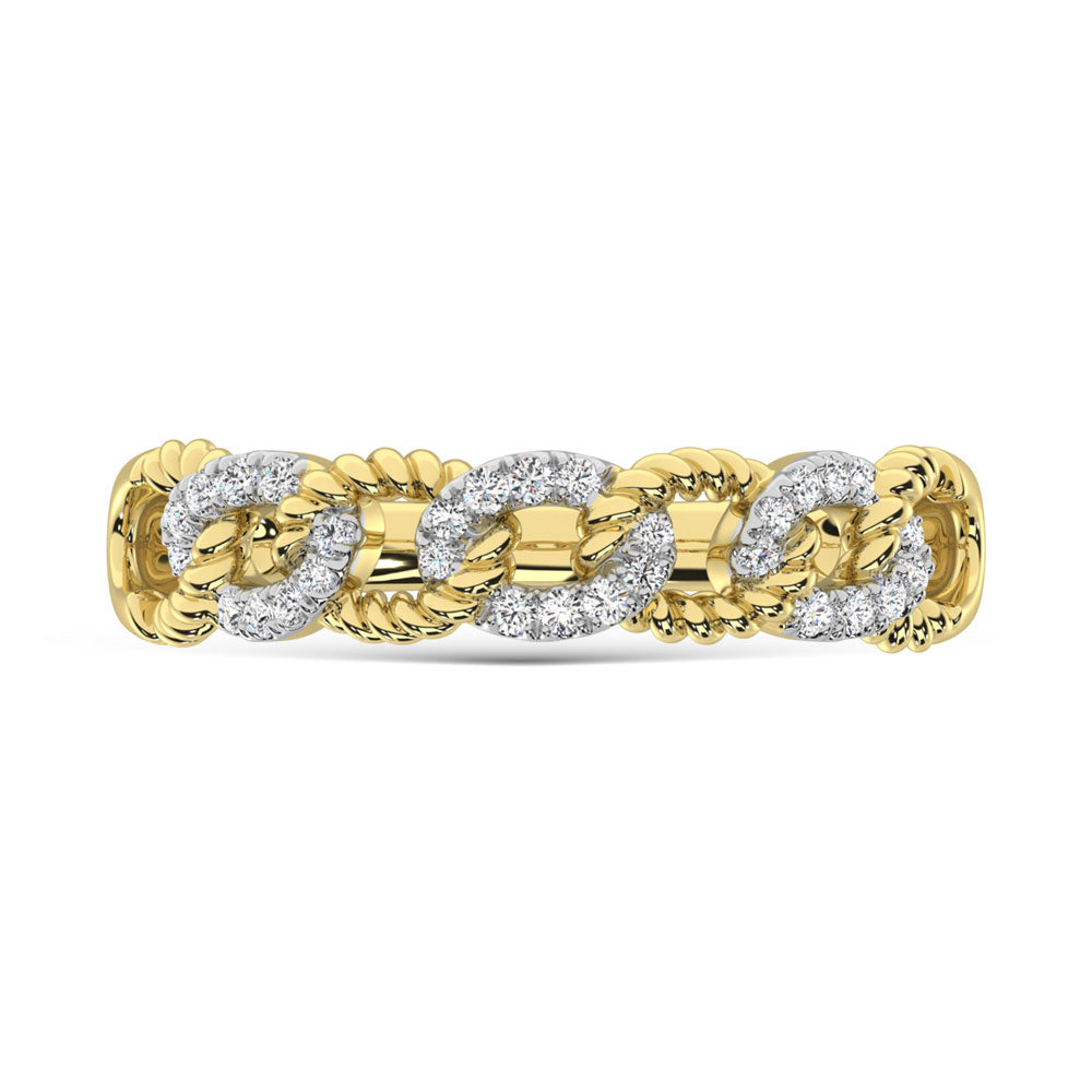 14K Yellow Gold Diamond 1/6 Ct.Tw. Fashion Ring