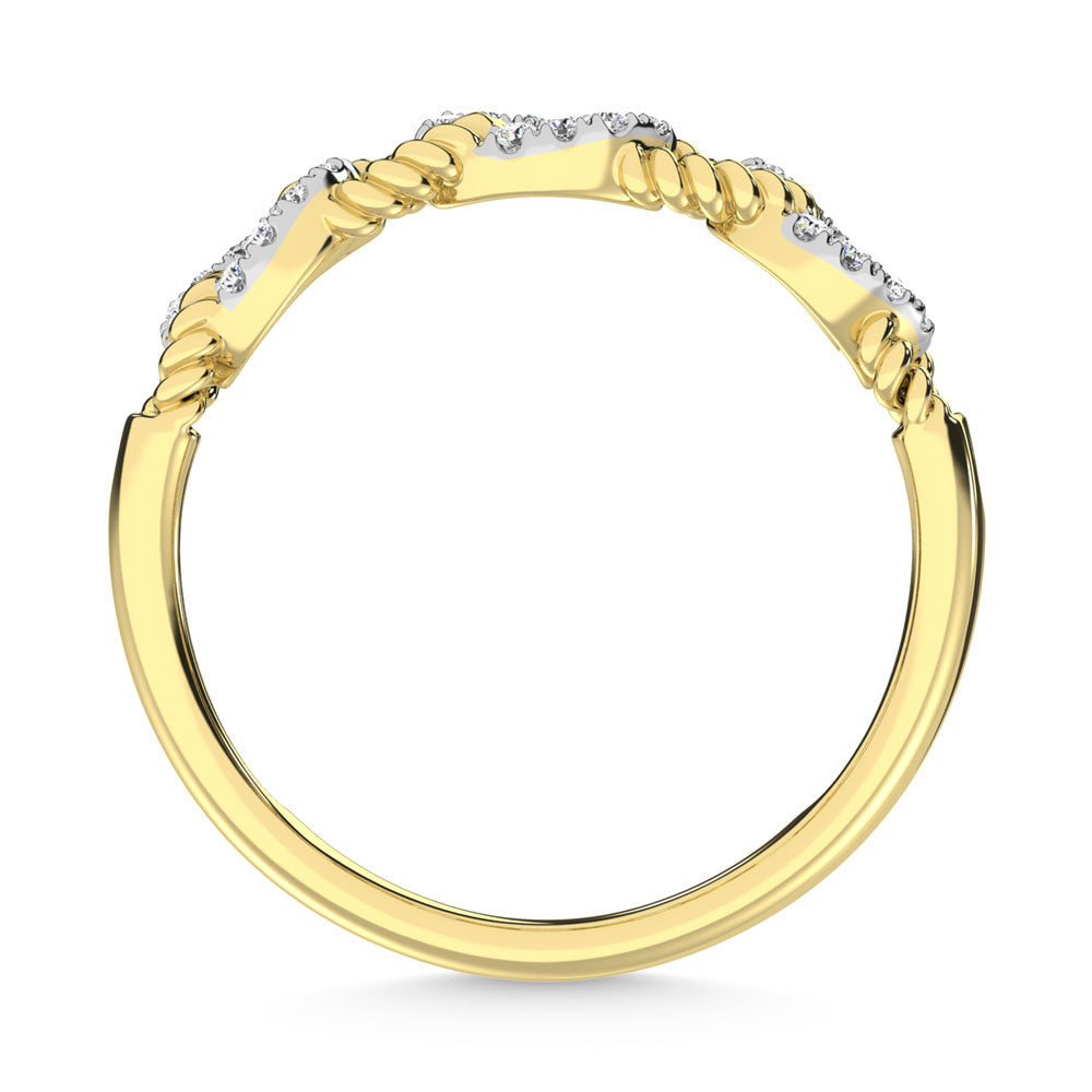 14K Yellow Gold Diamond 1/6 Ct.Tw. Fashion Ring