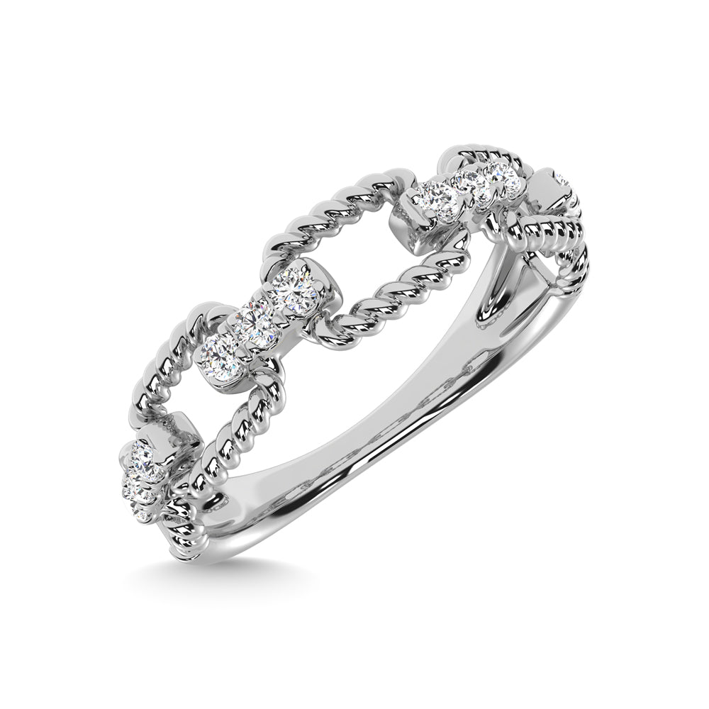 14K White Gold Diamond 1/6 Ct.Tw. Fashion Ring