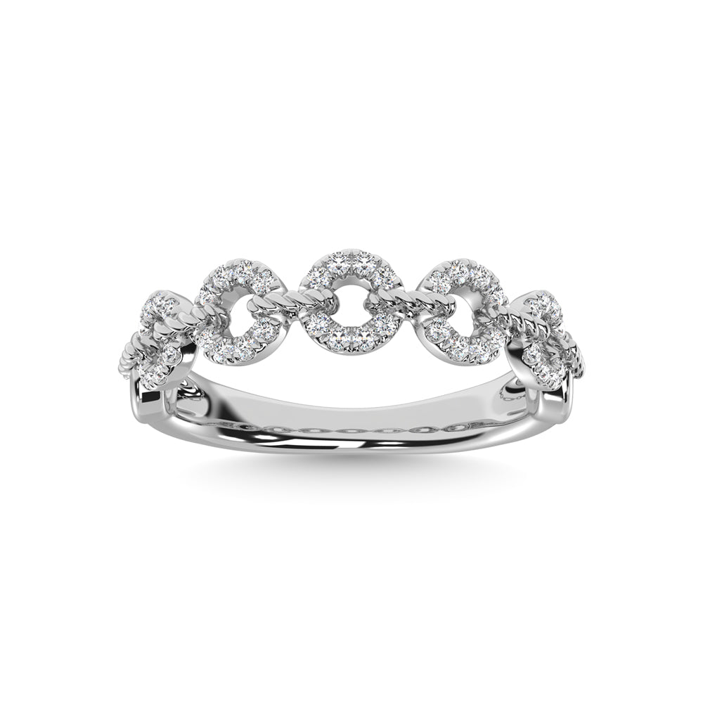 14K White Gold Diamond 1/5 Ct.Tw. Stackable Ring