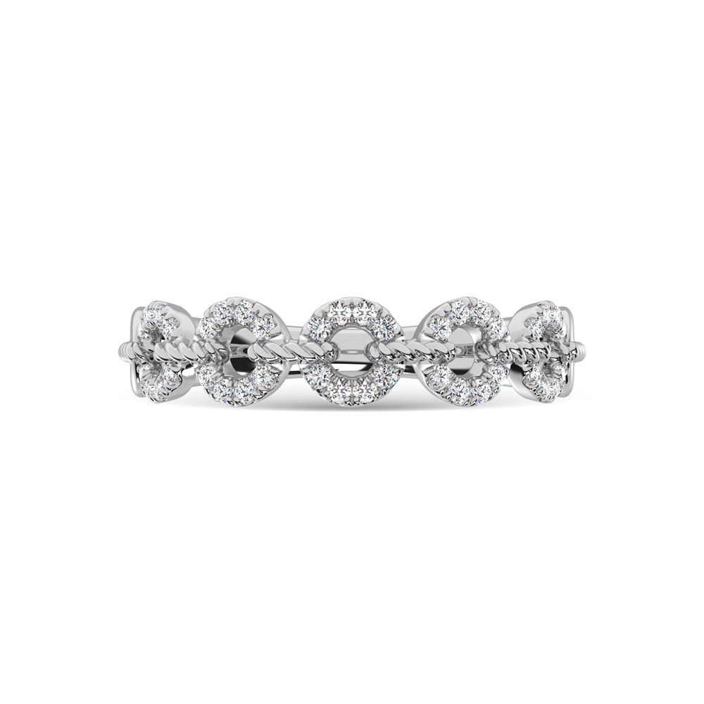 14K White Gold Diamond 1/5 Ct.Tw. Stackable Ring