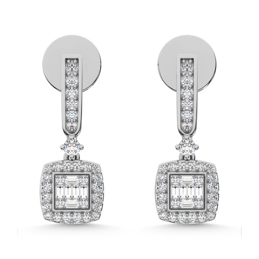 14K Rose Gold Diamond  1/2 Ct.Tw. Fashion Earrings