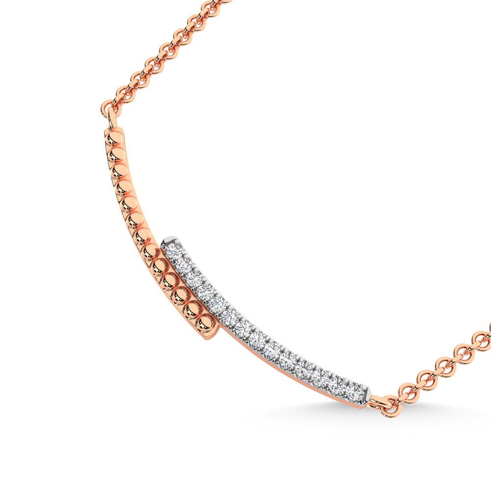 10K Rose Gold Diamond 1/10 Ct.Tw. Fashion Necklace