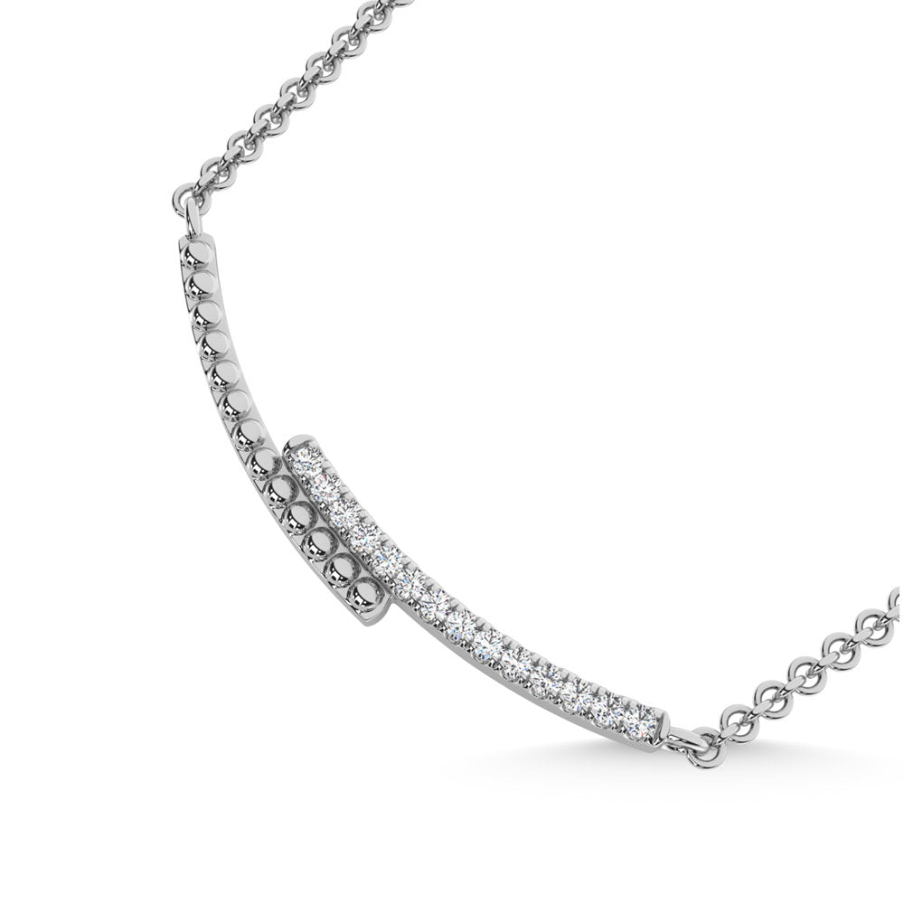 10K White Gold Diamond 1/10 Ct.Tw. Fashion Necklace