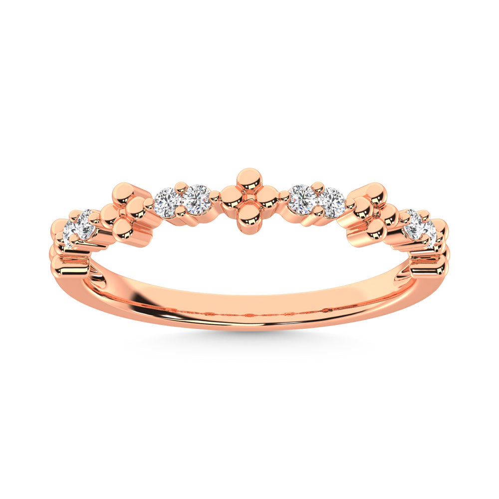14K Rose Gold Diamond 1/6 Ct.Tw. Stackable Ring