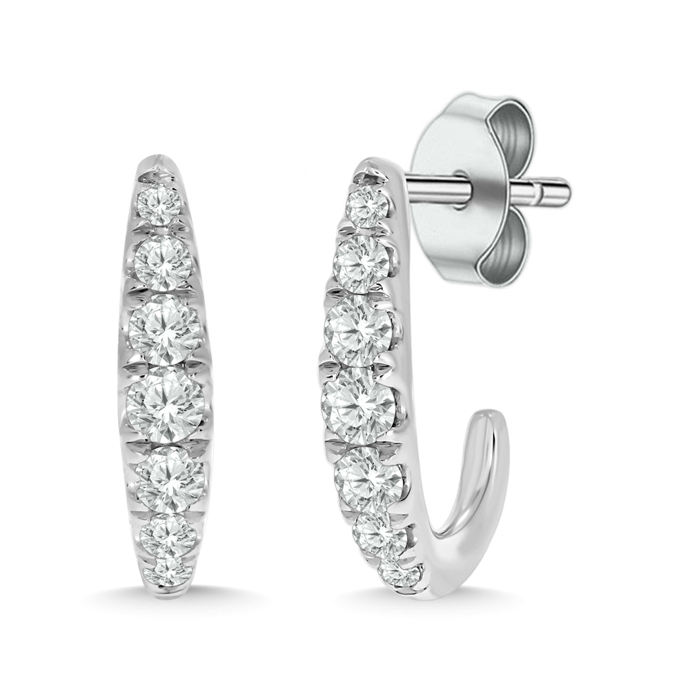 10K White Gold Diamond 1/4 Ct.Tw. Fashion Earrings