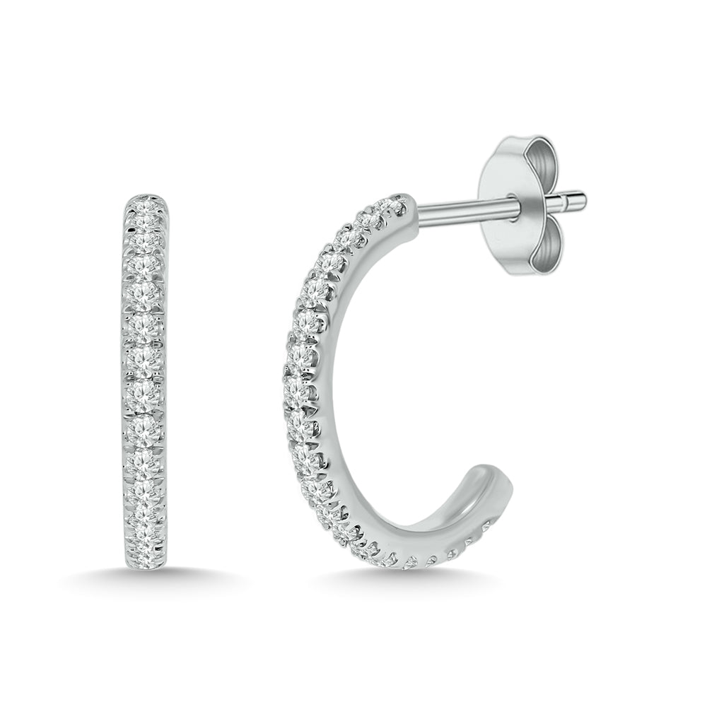 14K White Gold Diamond 1/5 Ct.Tw. Fashion Earrings