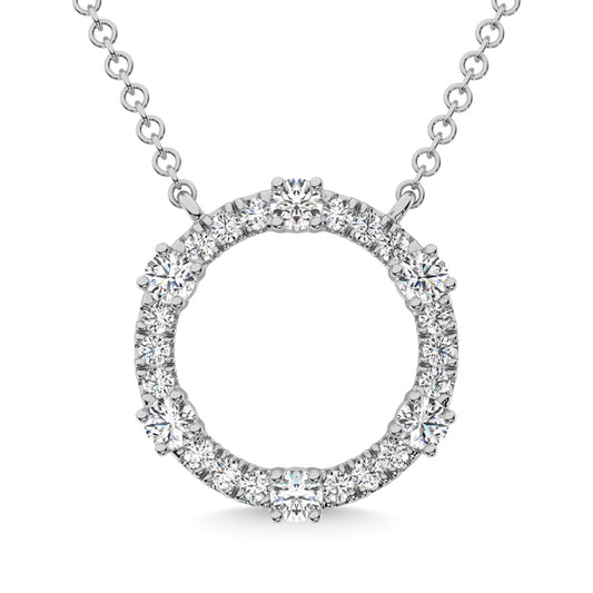 14K White Gold Diamond 1/2 Ct.Tw. Fashion Necklace