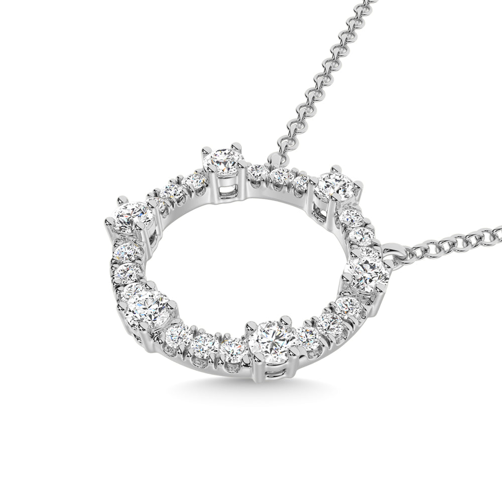 14K White Gold Diamond 1/2 Ct.Tw. Fashion Necklace