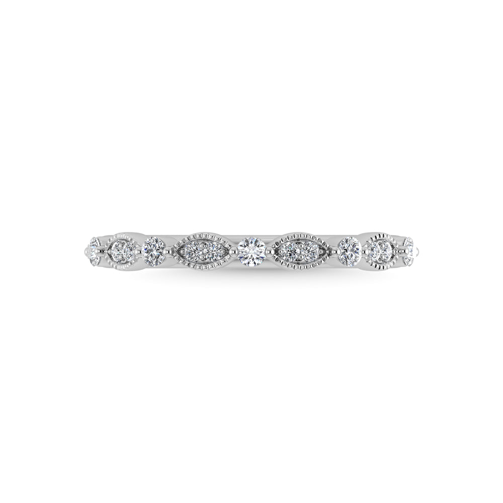 10K White Gold Diamond 1/6 Ct.Tw. Stackable Band