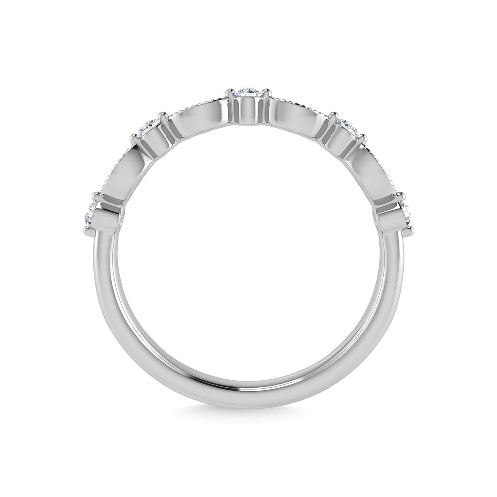 10K White Gold Diamond 1/6 Ct.Tw. Stackable Band