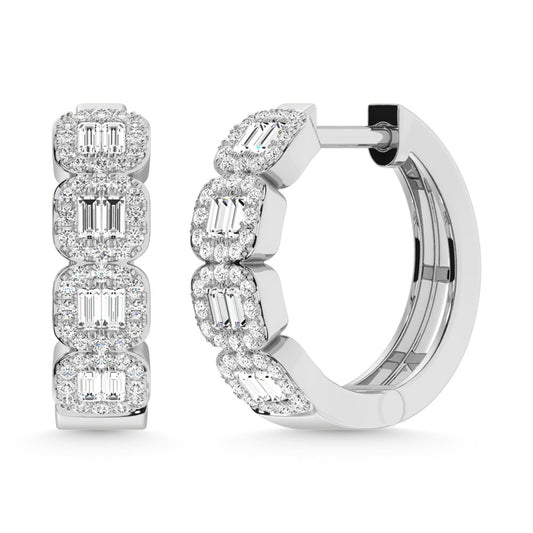 14K White Gold Diamond 1/2 Ct.Tw. Fashion Earrings