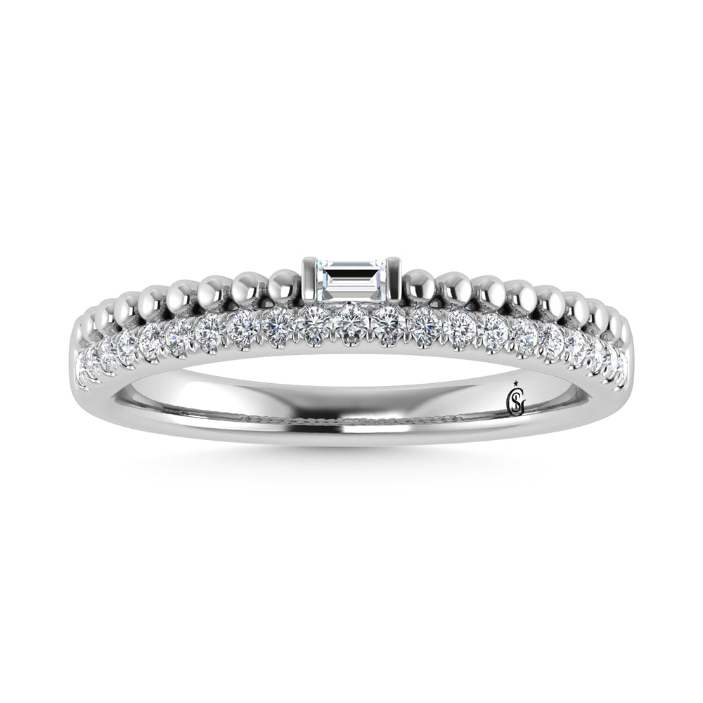 14K White Gold Diamond 1/6 Ct.Tw. Stackable Band