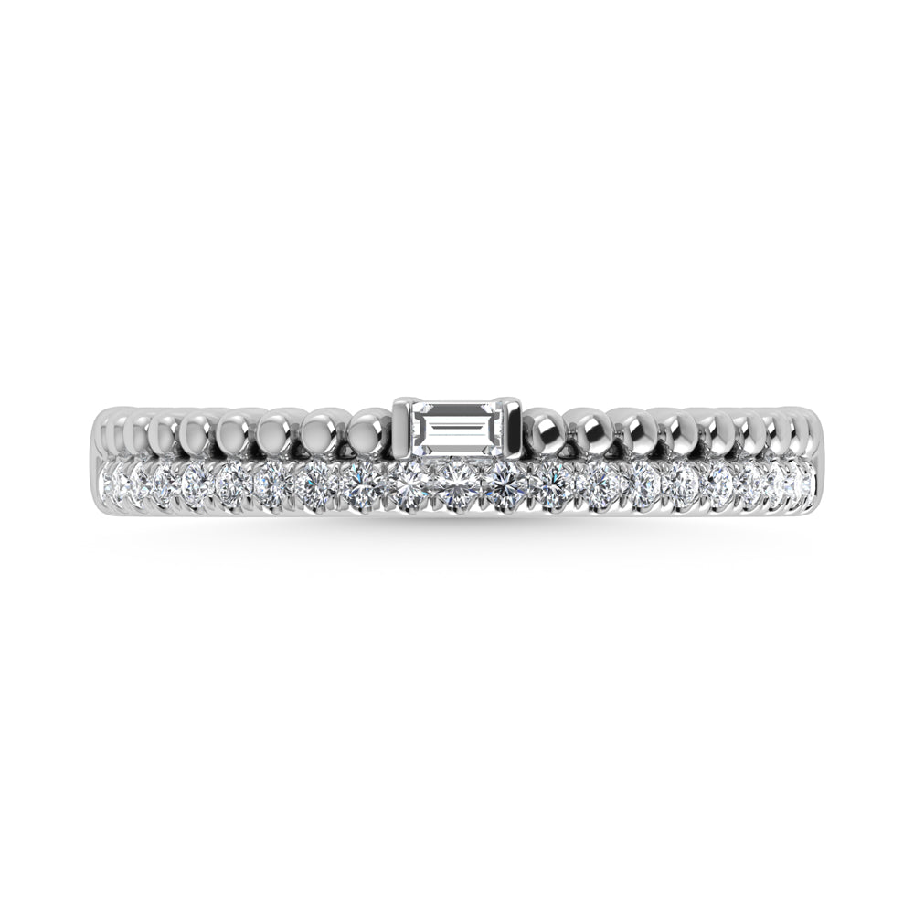 14K White Gold Diamond 1/6 Ct.Tw. Stackable Band