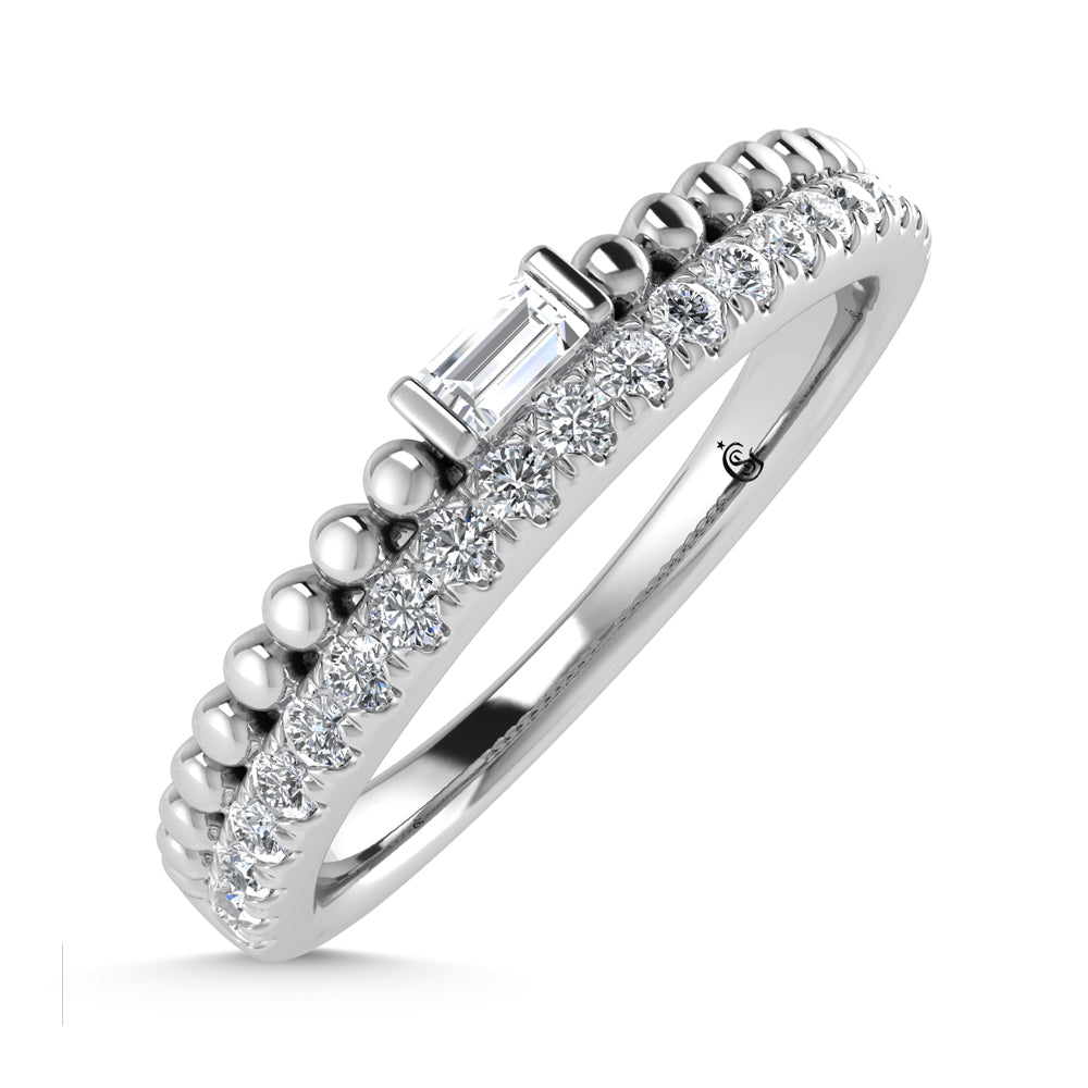 14K White Gold Diamond 1/6 Ct.Tw. Stackable Band