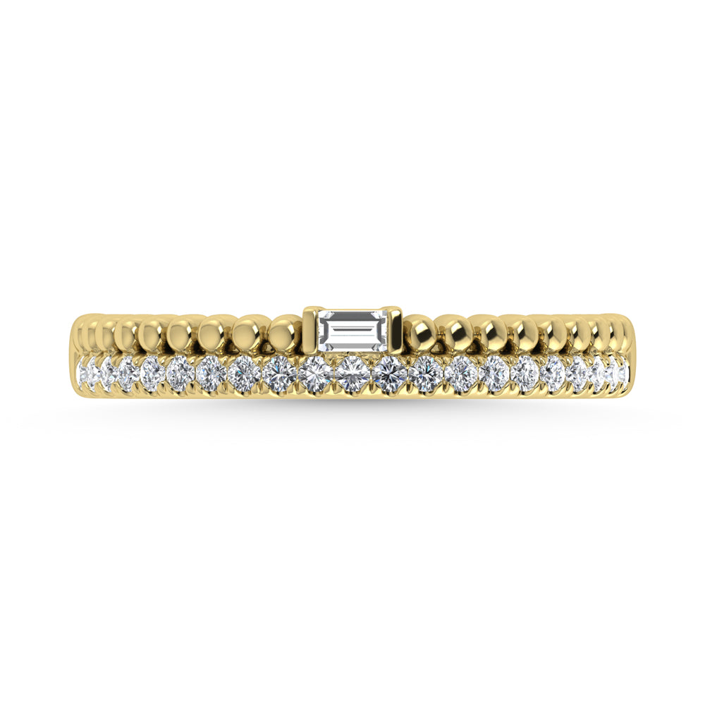 14K Yellow Gold Diamond 1/6 Ct.Tw. Stackable Band